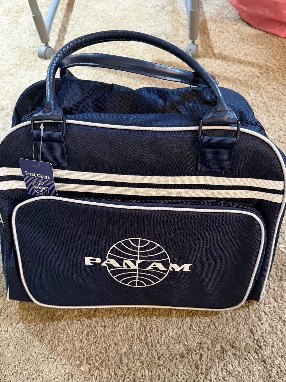 Pan Am Retro Overnight Bag Navy Travel Duffel Weekender NWT